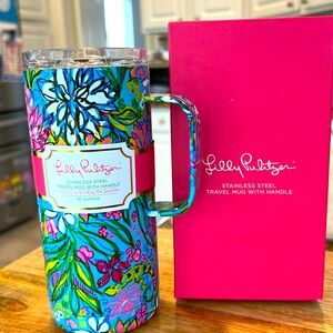 Lilly Pulitzer Stainless Steel Travel Mug with Handle